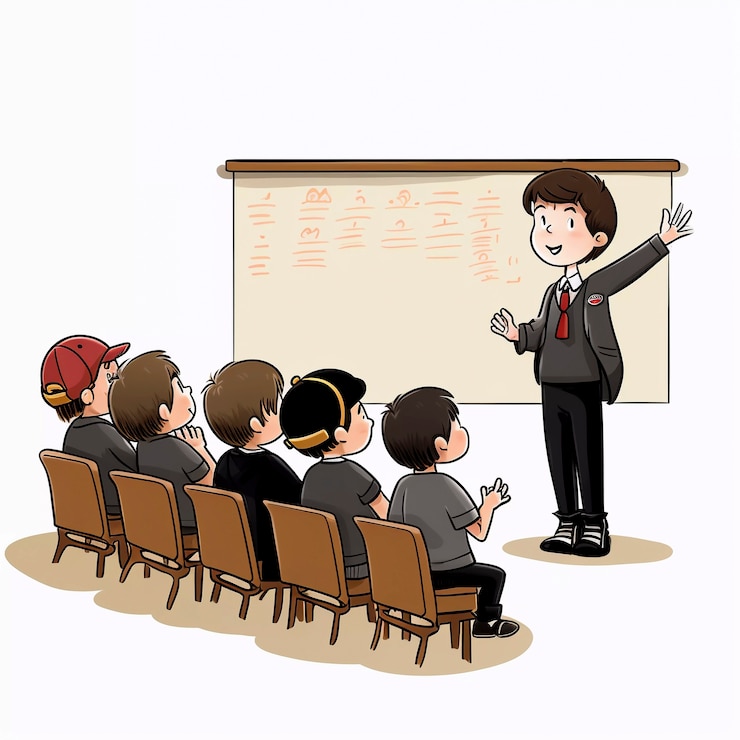 無料Photo 学校に通う若い生徒のデジタル芸術