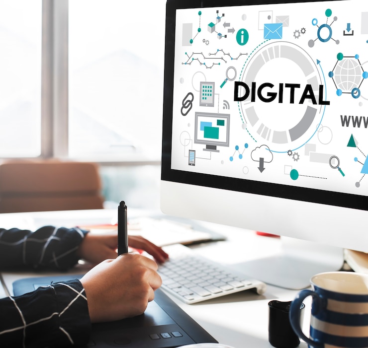 मुफ़्त फोटो digital connection technology networking electronic concept