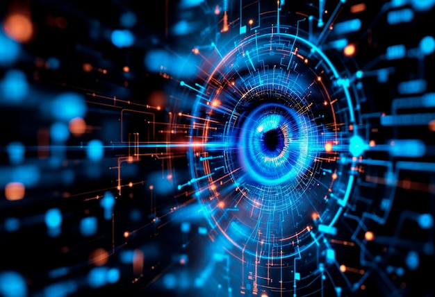 Digital eye: futuristic ai and technology concept