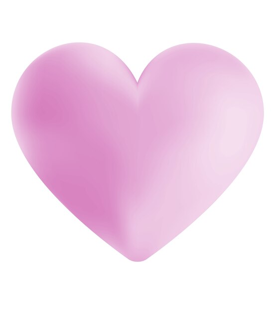 Digital illustration of a simple pink heart