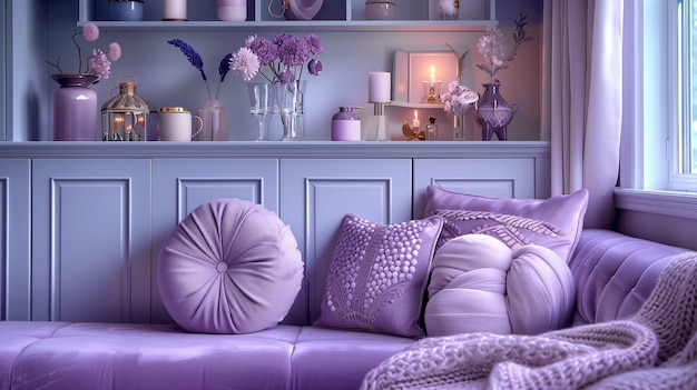 Free photo digital lavender interior design