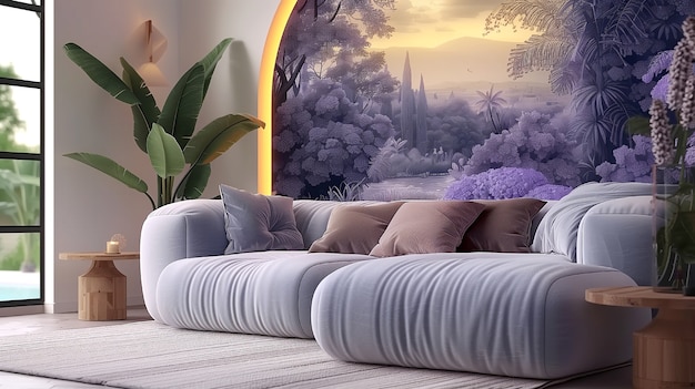 Digital lavender interior design