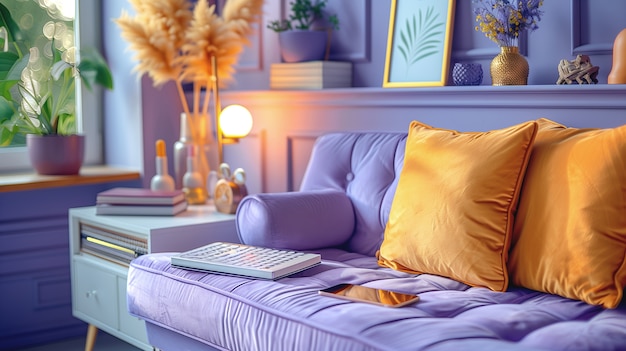 Free photo digital lavender interior design