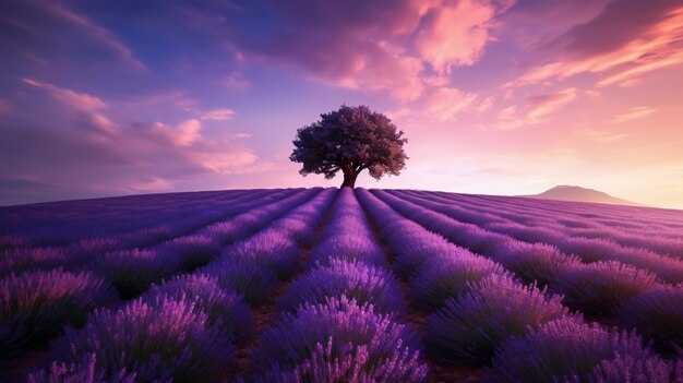 Digital lavender natural landscape