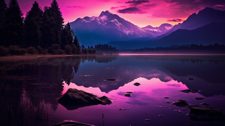 Free Photo digital lavender natural landscape