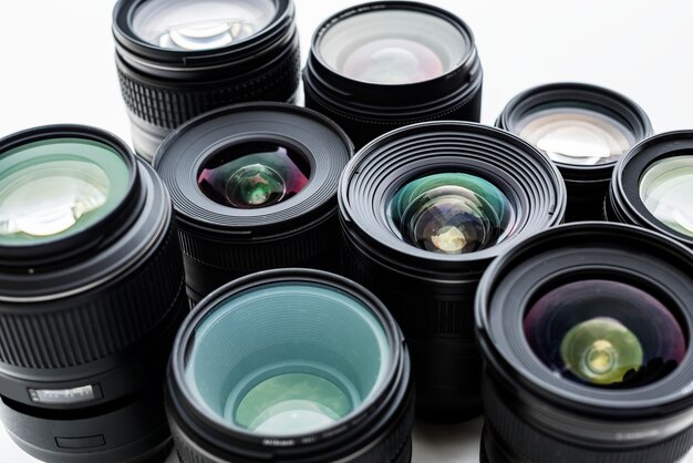 Digital lens isolated on white background