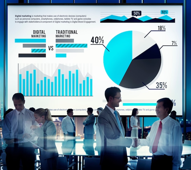 Free photo digital marketing graph statistics analysis finance market conce