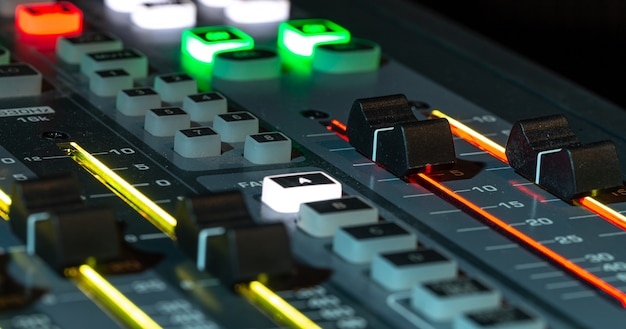 Digital mixer in a recording Studio, close -up