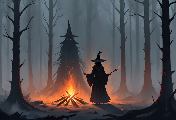 Free Photo digital portrait of witch