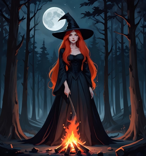 Free photo digital portrait of witch