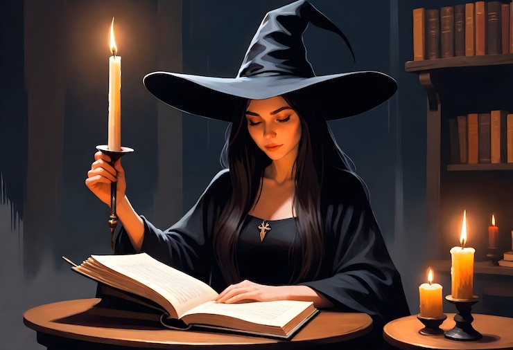 Free Photo digital portrait of witch