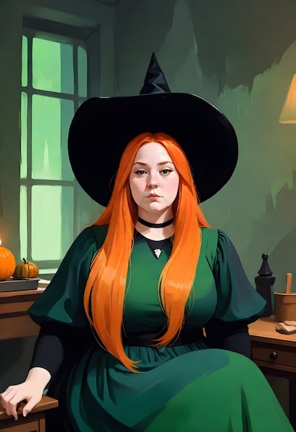 Free photo digital portrait of witch