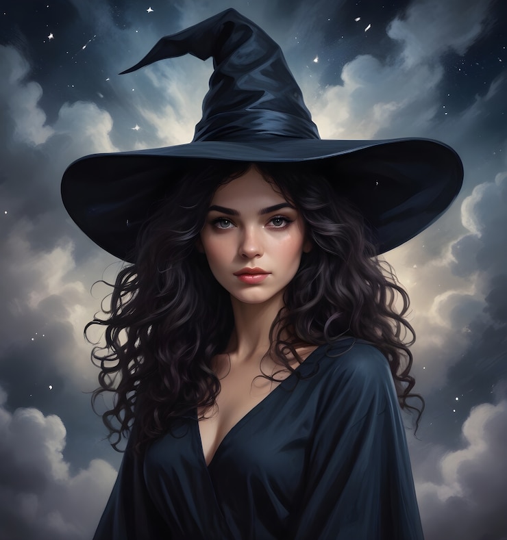 Free Photo digital portrait of witch