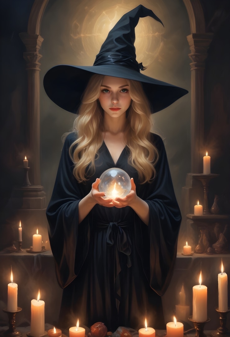 Free Photo digital portrait of witch
