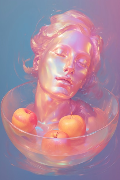 Digital portrait with  apples