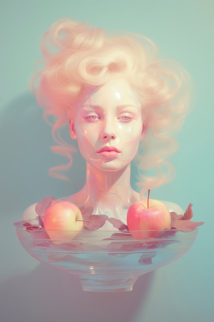 Digital portrait with apples