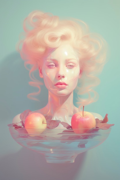 リンゴのデジタル肖像画
