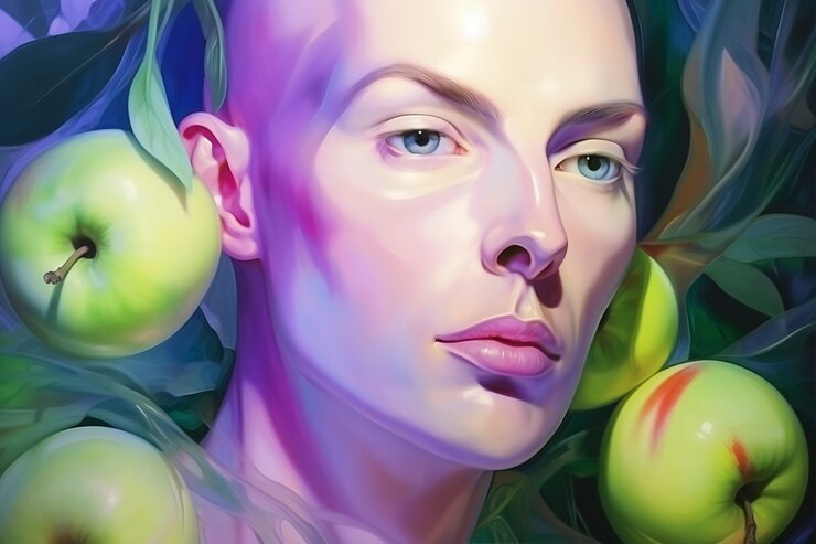 Free Photo digital portrait with apples