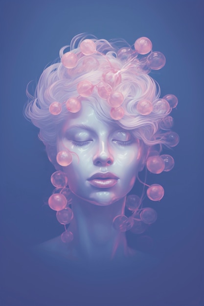 Digital portrait with  grapes