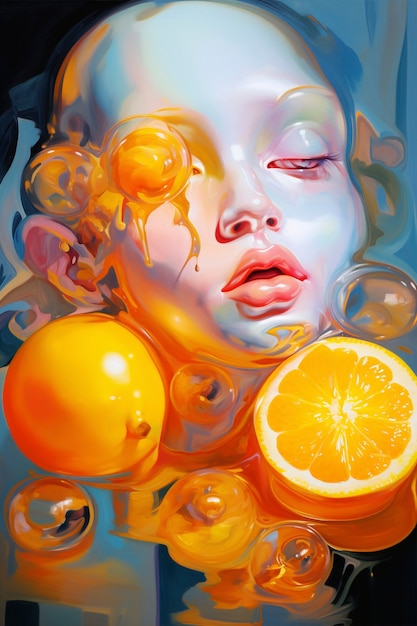 Digital portrait with orange