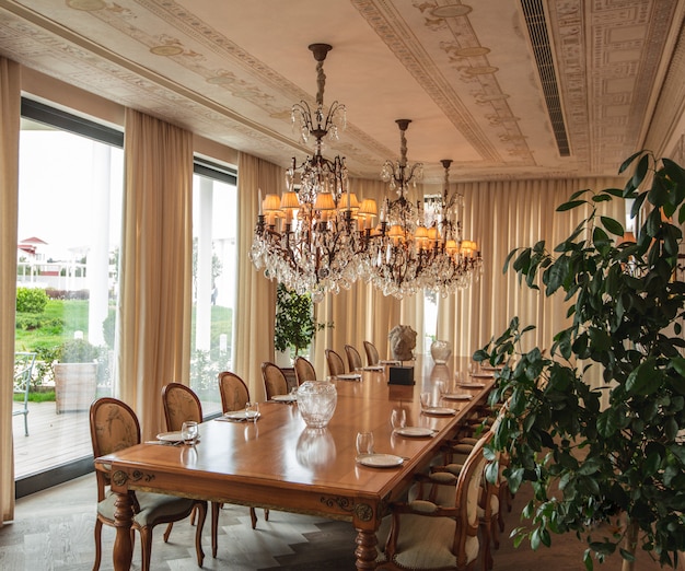 Dining room beige color tones interior design