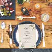 Free photo dining table setting food concept