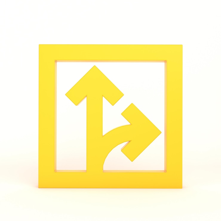 Free Photo direction icon front side with white background