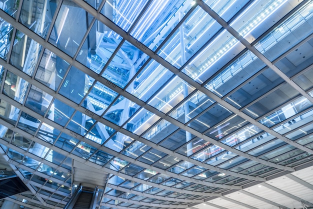 Directly Below Shot Of glass Skylight