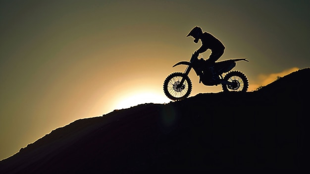 無料写真 モーターサイクルの冒険のスリルのためにレースやサーキットに参加するダートバイクライダー