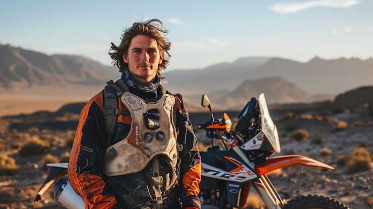 Free Photo dirt bike rider participating in races and circuits for the adventure thrill with motorcycle