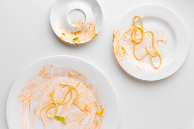 Dirty ceramic tableware collection