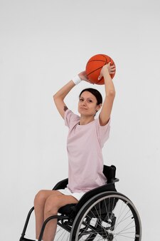 Disabled basketball female player portrait