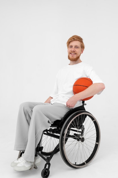 Disabled basketball male player
