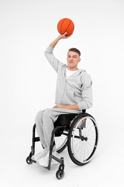 Disabled basketball male player