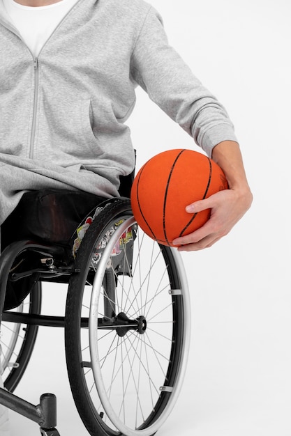 Disabled basketball male player