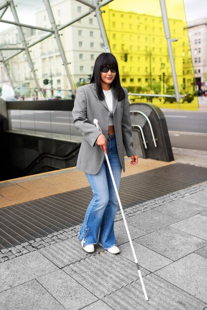 disabled person travelling in the city
