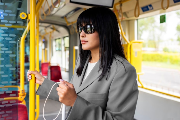 Disabled person travelling in the city