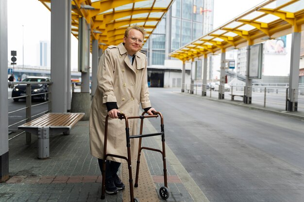 disabled person travelling in the city