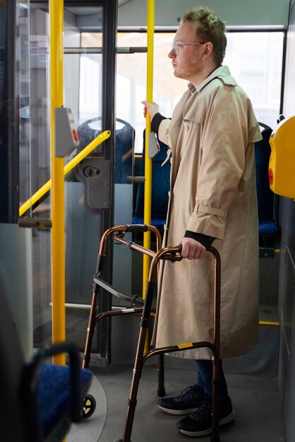 disabled person travelling in the city