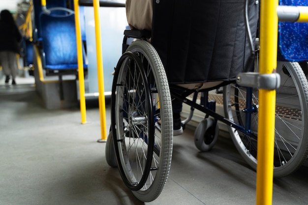 Disabled person travelling in the city