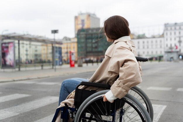disabled person travelling in the city