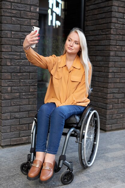 Disabled person in wheelchair on the street