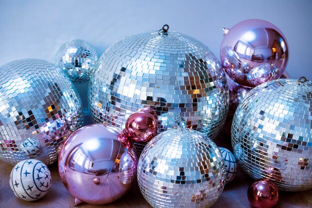 Disco balls in a party