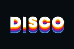 Free photo disco text in colorful retro font