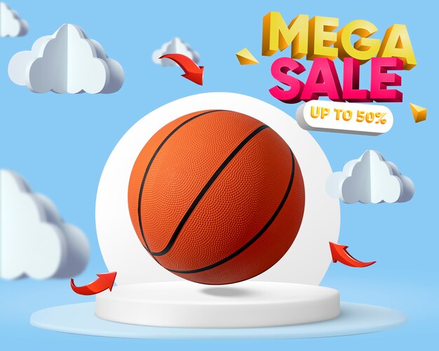 Discount on basketball  on podium