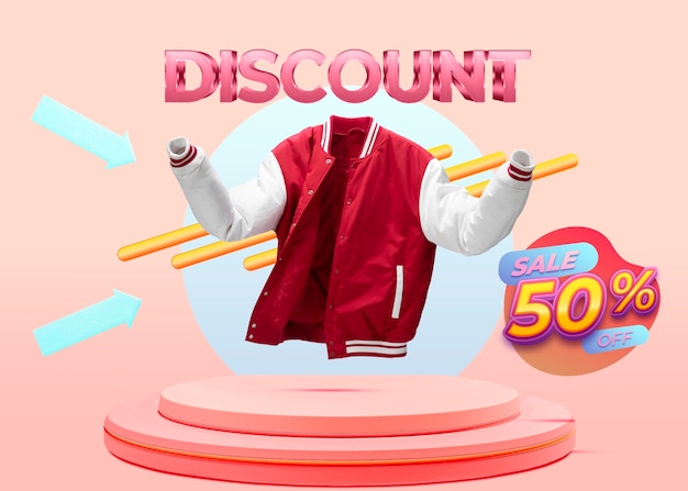 Discount on jacket on podium