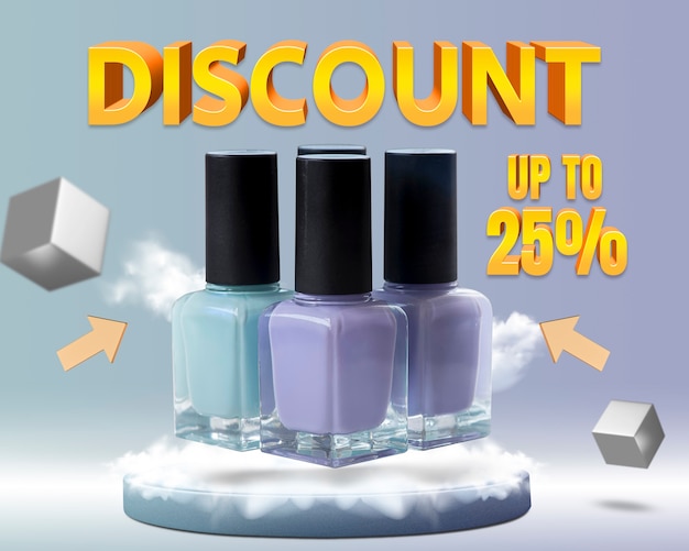 Free photo discount on nail polish on podium