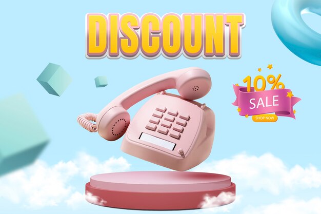 Discount on phone on podium