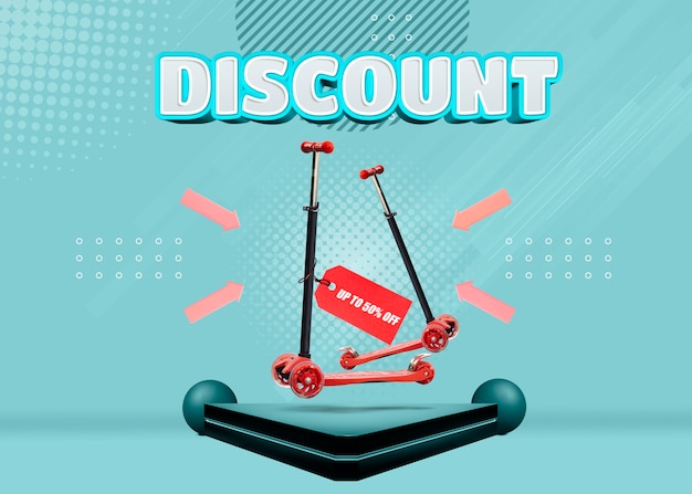 discount on scooter on podium