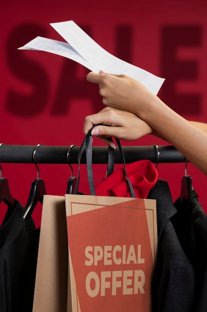 Foto gratuita sconto per la stagione dello shopping con la vendita